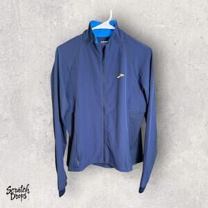 Brooks Men's Fusion Hybrid Jacket Navy Blue Lightweight Activewear Size L